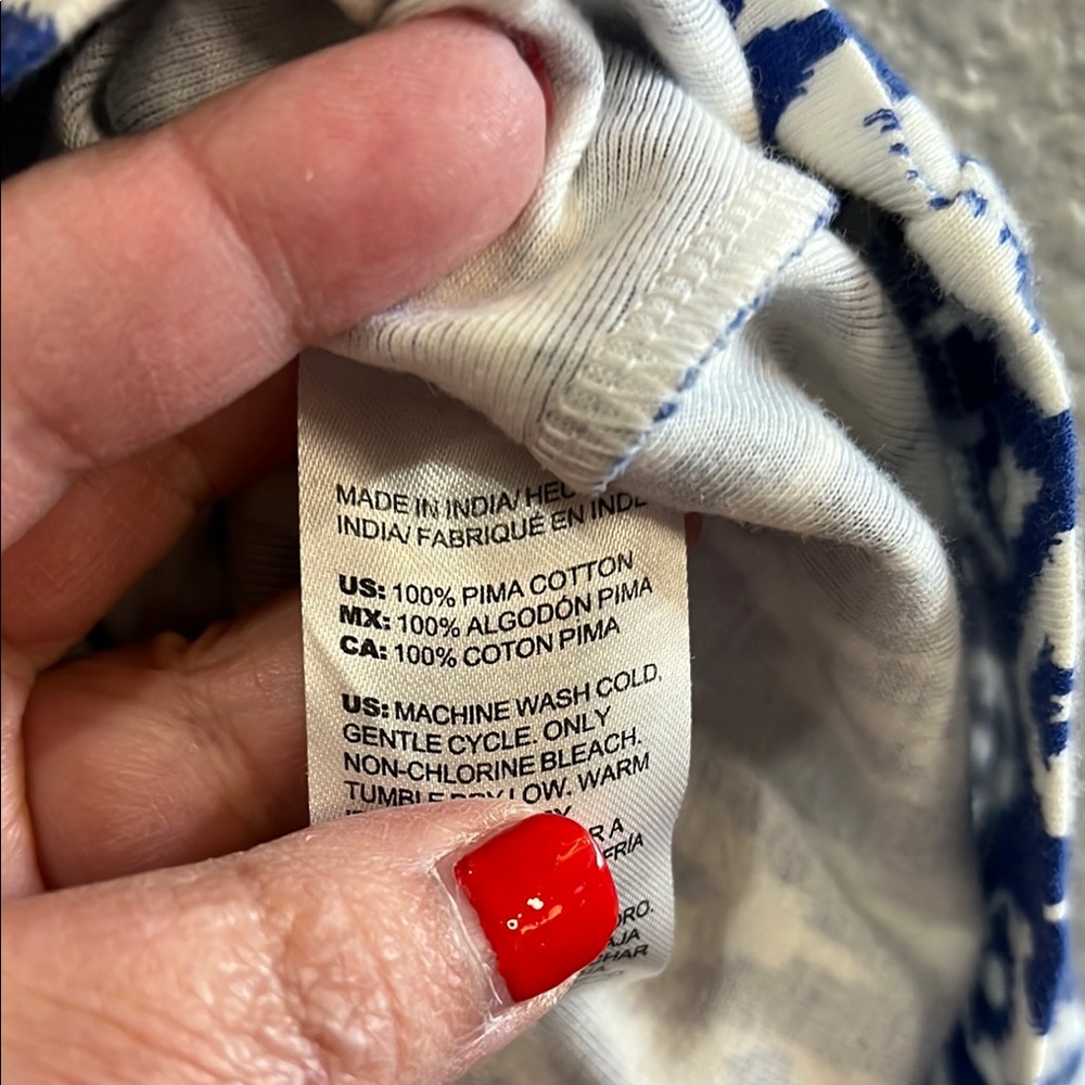 Chico's Blue and White Patterned Women's Top size XXL - Picture 3 of 5